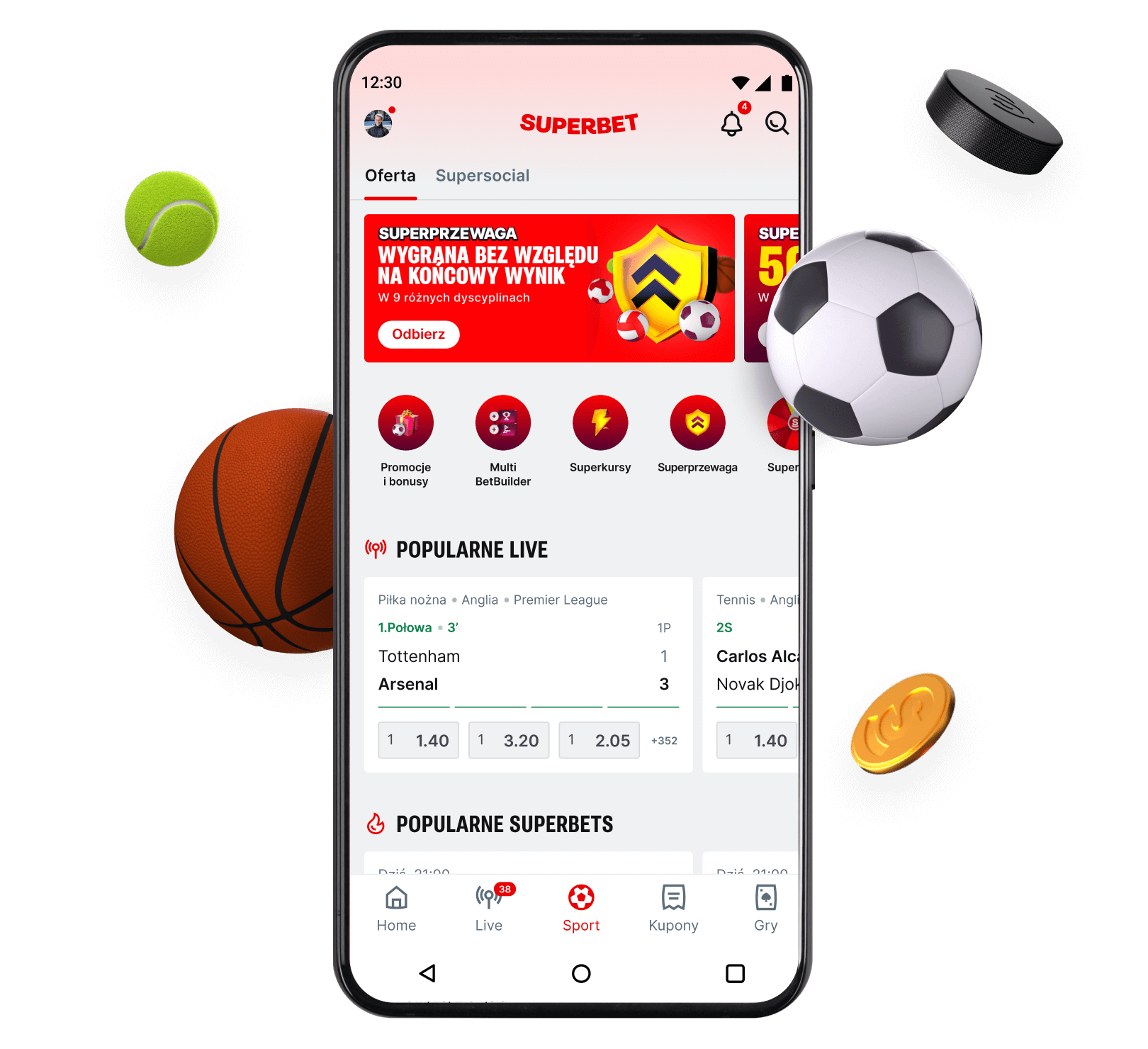 Aplicativo Superbet no celular